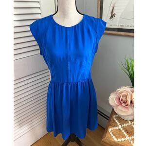 REBECCA TAYLOR Womens Dress 10 Blue Fit Flare Party Mini Cocktail Party